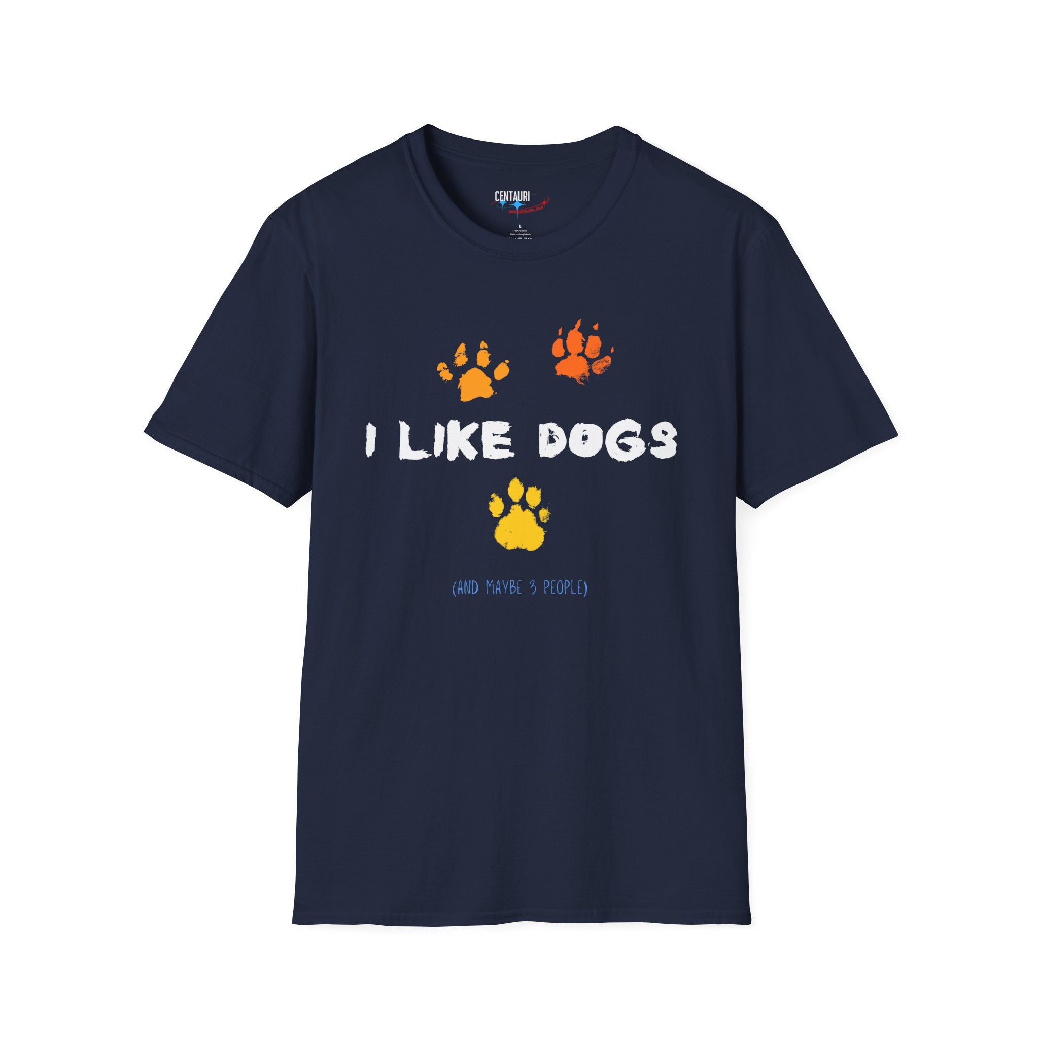 I Like Dogs (and maybe 3 people) T-Shirt | Sarcastic Dog Lover Shirt