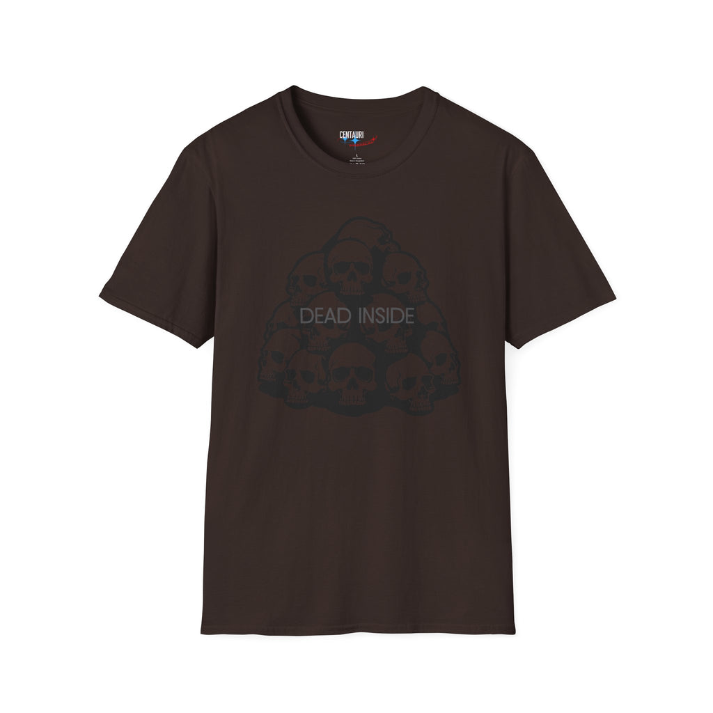 Dead Inside Skull T-Shirt | Gloss Black on Matte Black
