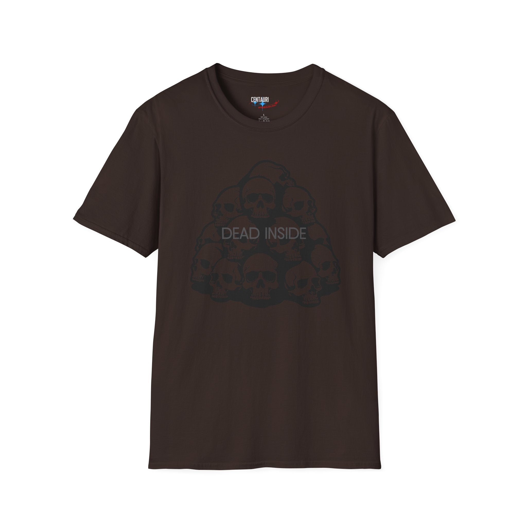 Dead Inside Skull T-Shirt | Gloss Black on Matte Black