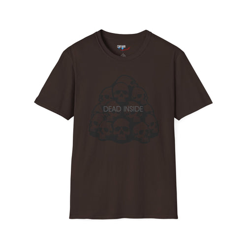 Dead Inside Skull T-Shirt | Gloss Black on Matte Black