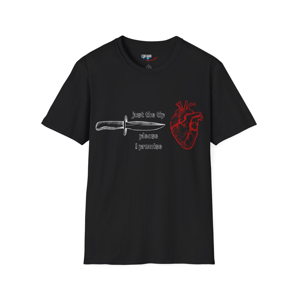 Knife and Anatomical Heart T-Shirt | Gothic Heart Dagger Design