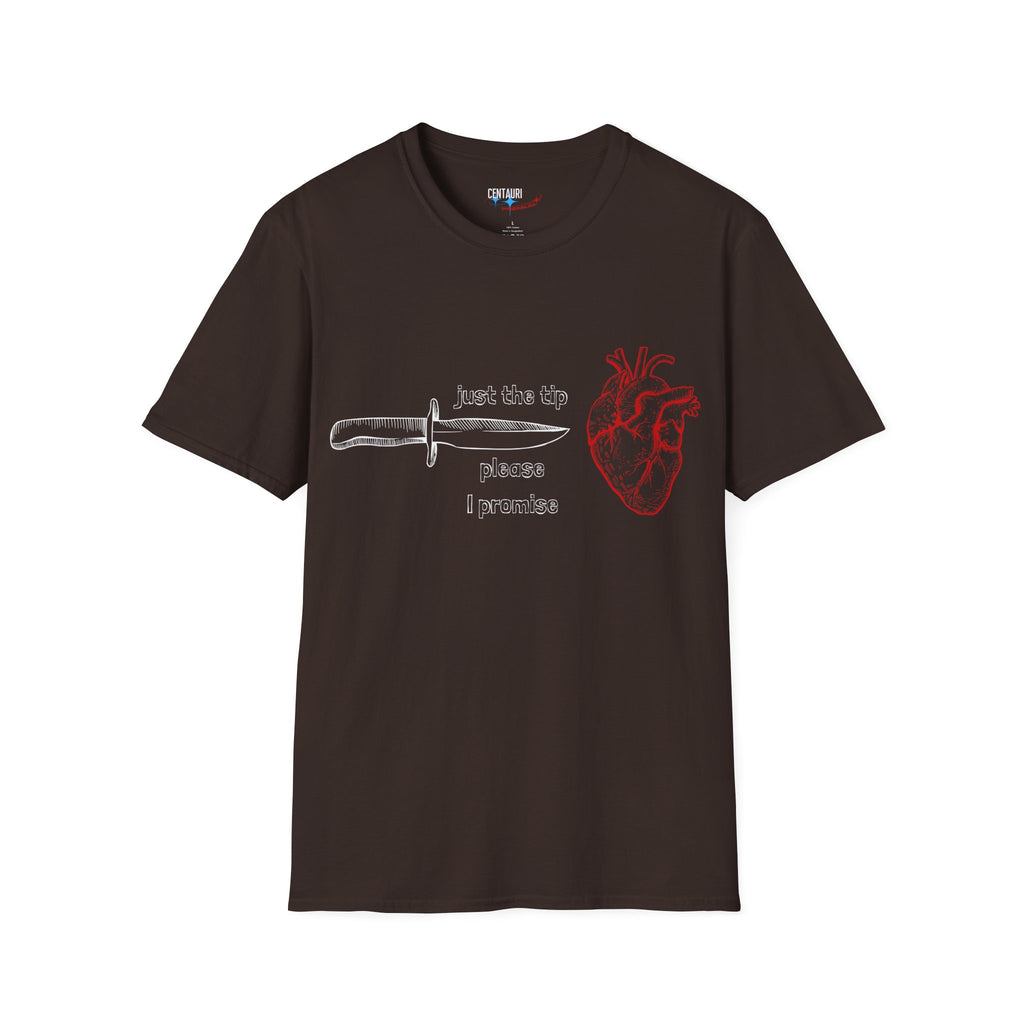 Knife and Anatomical Heart T-Shirt | Gothic Heart Dagger Design