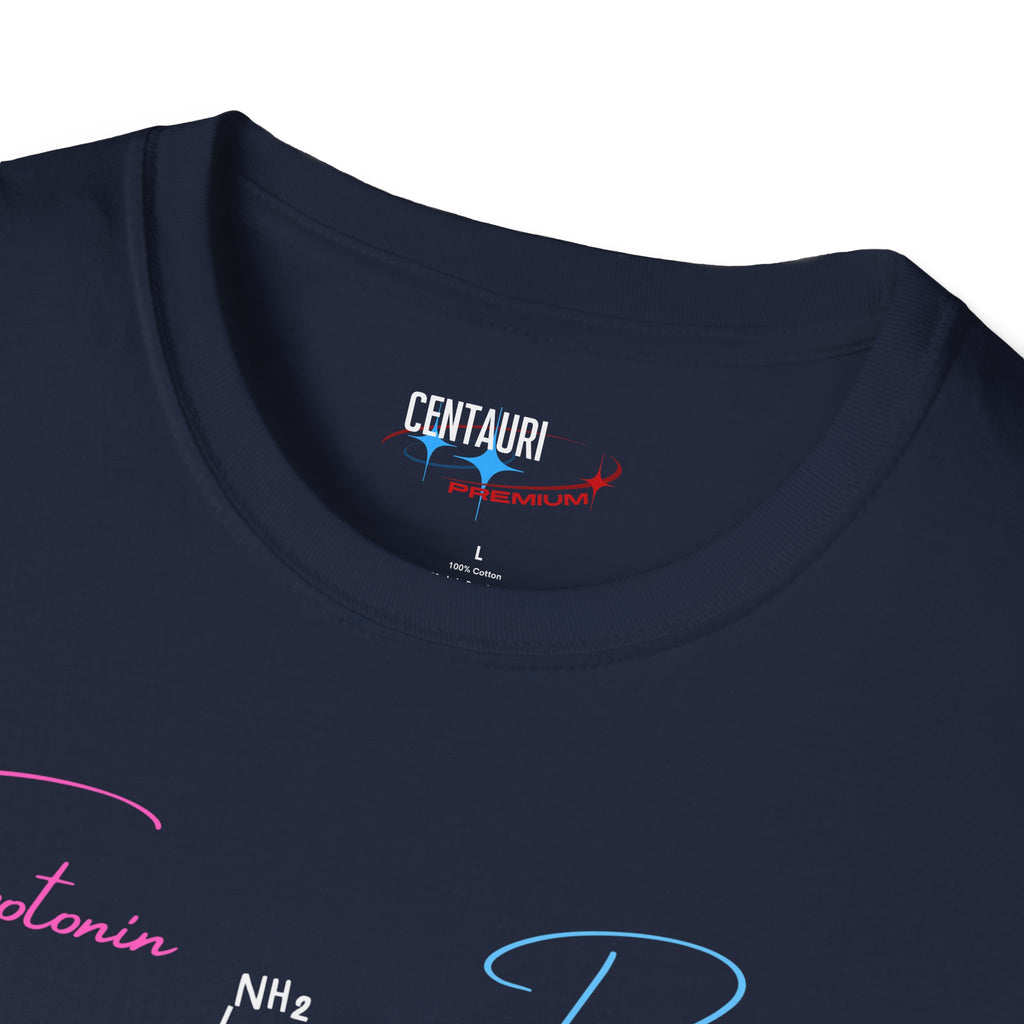 Serotonin and Dopamine molecular diagrams T-Shirt | Neuroscience chemistry tee