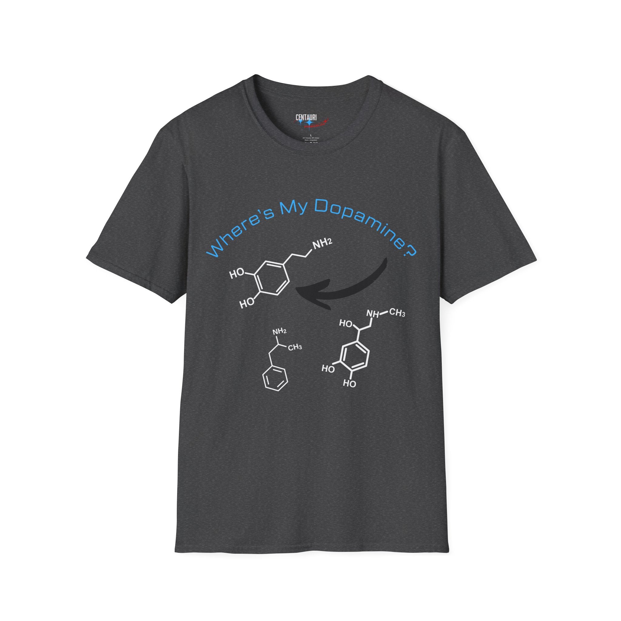 Where's My Dopamine? chemical structure T-Shirt | neuroscience science tee