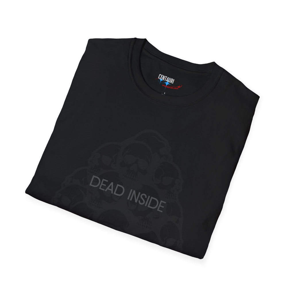 Dead Inside Skull T-Shirt | Gloss Black on Matte Black