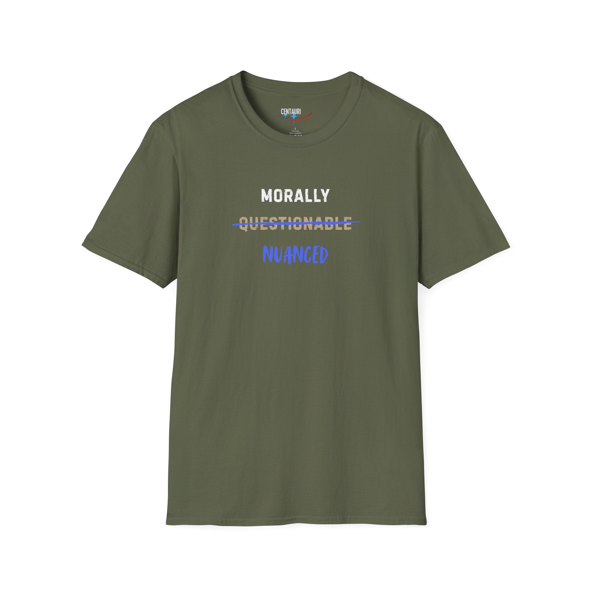 Morally Nuanced T-Shirt | Text Graphic, Black Tee, Sarcastic