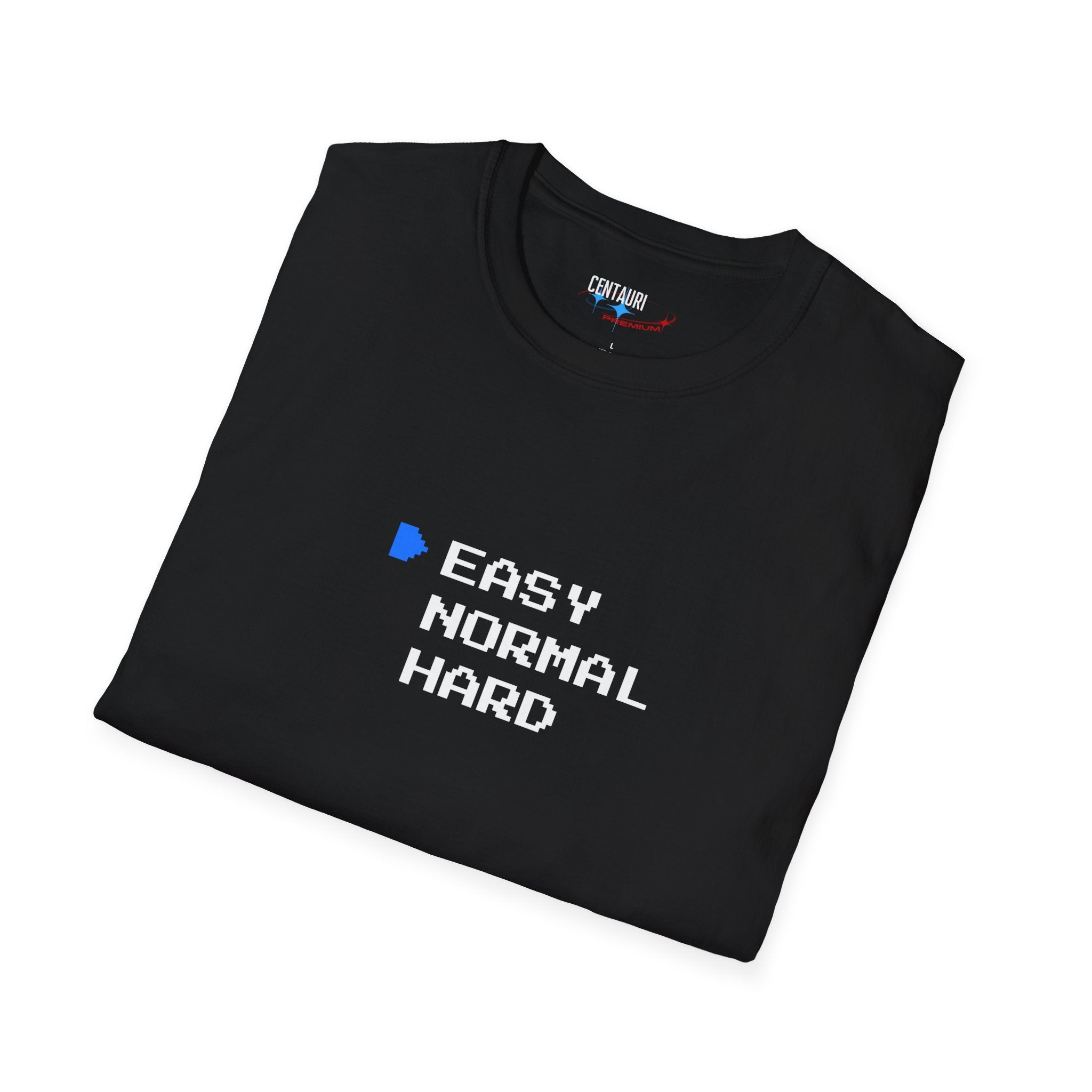 EASY Normal Hard T-Shirt | Video Game Difficulty Selection Tee, Easy Mode